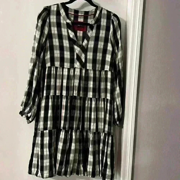 ANTHROPOLOGIE Amber Plaid Tiered Tunic Dress MAEVE Sz S - Picture 5 of 8
